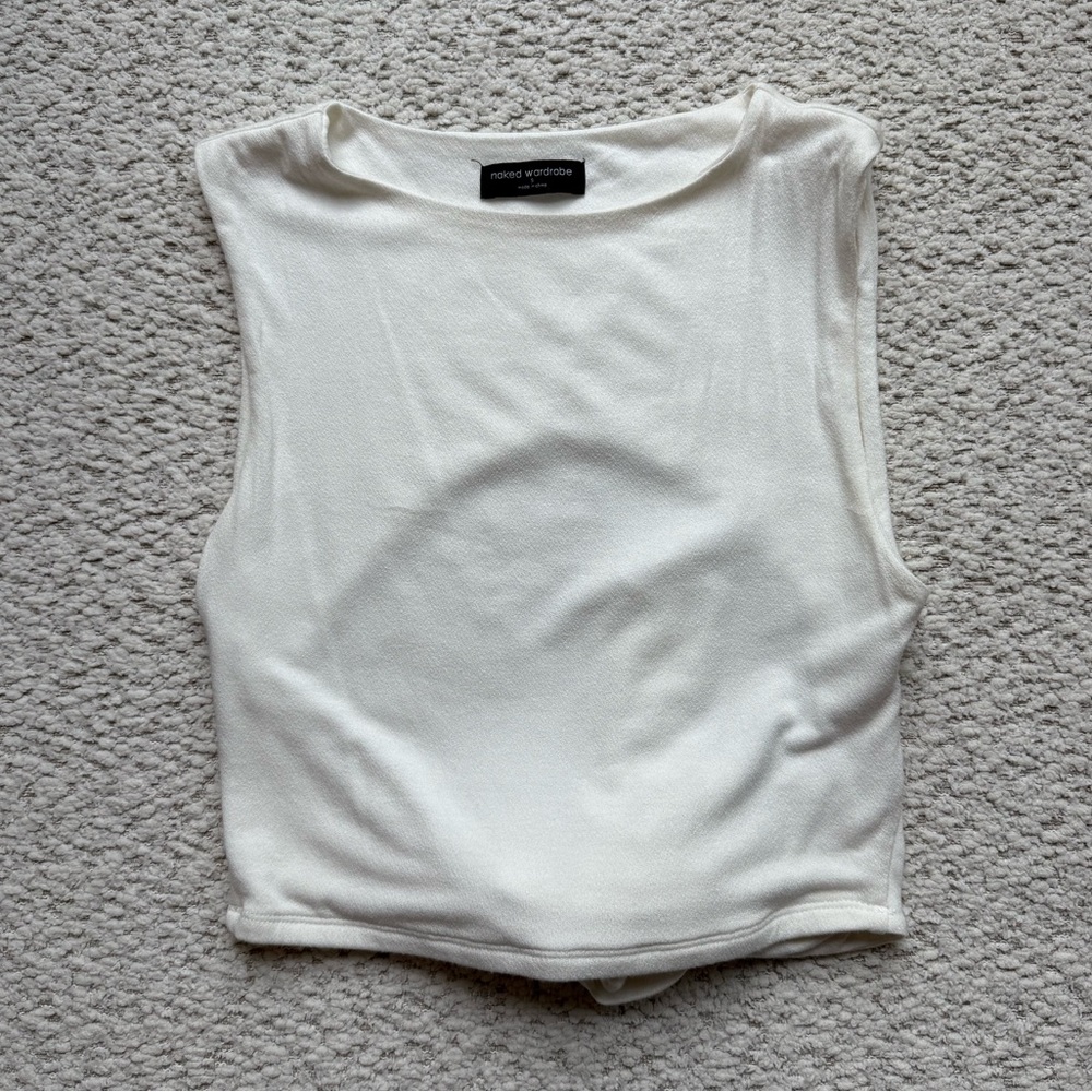Naked Wardrobe Cream Crop Top